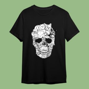 Kitty Skeleton Halloween Costume Skull Cat T-Shirt