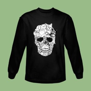 Kitty Skeleton Halloween Costume Skull Cat Sweatshirt