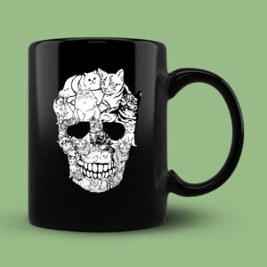 Kitty Skeleton Halloween Costume Skull Cat Mug