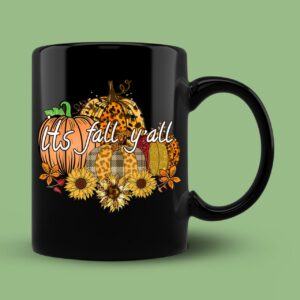 Leopard Pumpkin Happy Fall Y'all Halloween Girls Women Mug