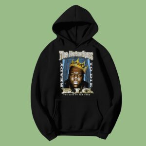 Mister Tee Mens Biggie Smalls Crown Oversize Hoodie