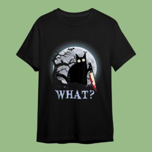 Murderous Black Cat With Knife Halloween Costume T-Shirt