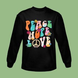 PEACE SIGN LOVE 60s 70s Tie Dye Hippie Halloween Costume Sweatshirt