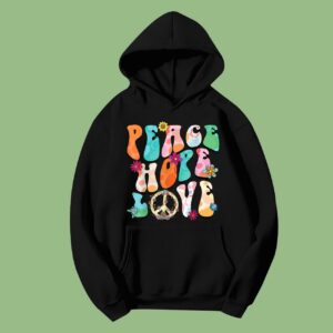 PEACE SIGN LOVE 60s 70s Tie Dye Hippie Halloween Costume Hoodie