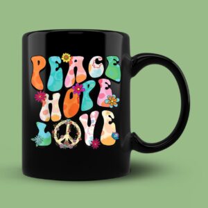 PEACE SIGN LOVE 60s 70s Tie Dye Hippie Halloween Costume Mug