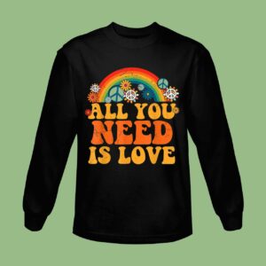 PEACE SIGN LOVE 60s 70s Tie Dye Hippie Halloween Sweatshirt