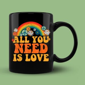 PEACE SIGN LOVE 60s 70s Tie Dye Hippie Halloween Mug