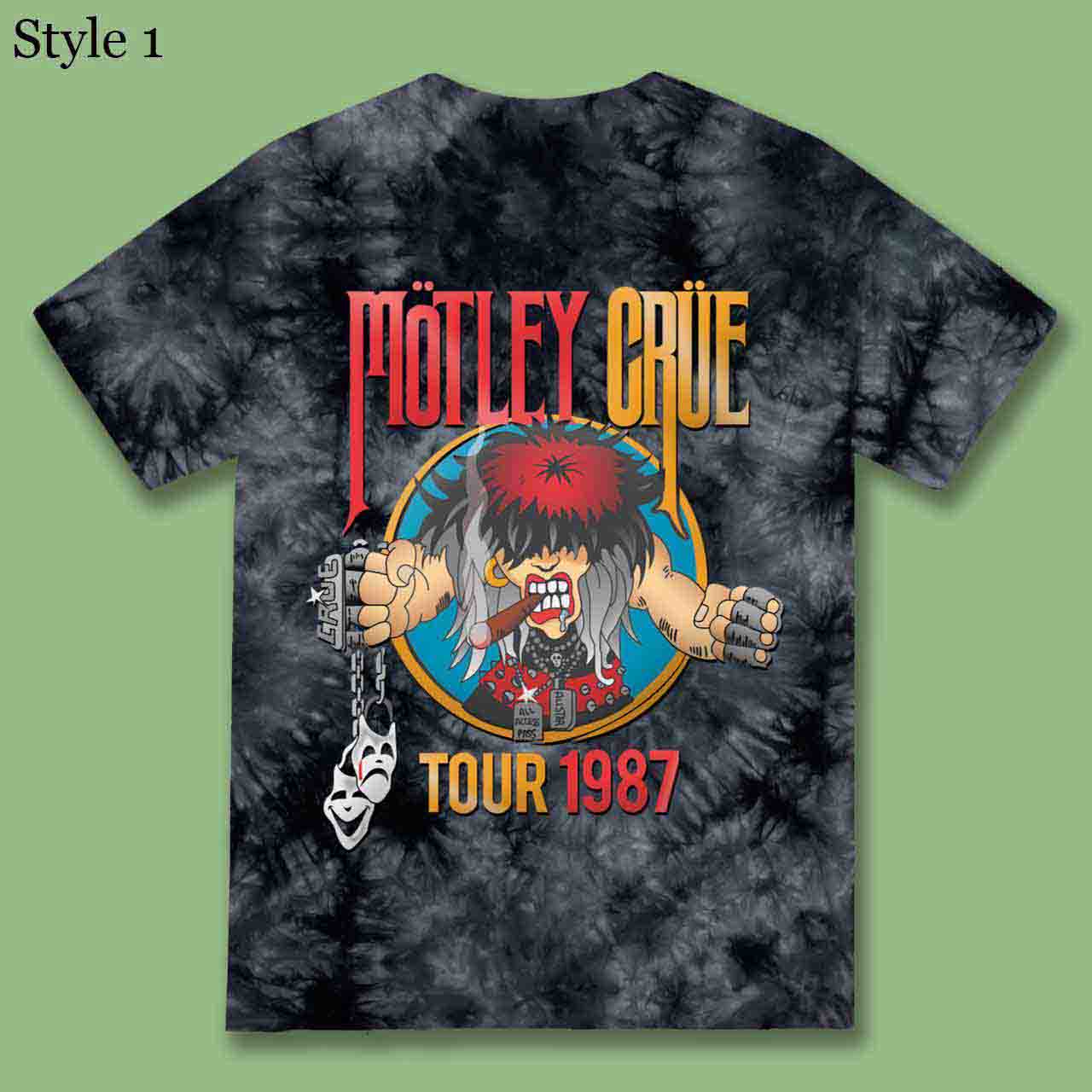 Replicated Motley Crue Tour 1987 Shirt Tie Dye