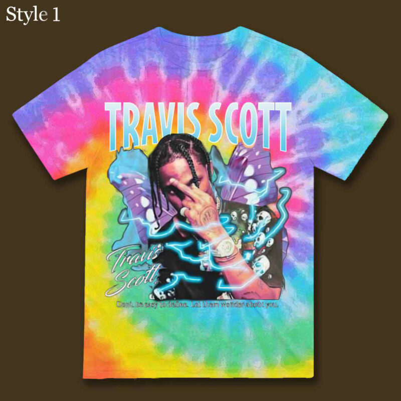 Retro Vintage Official Rapper Travis Scott Shirt Tie Dye