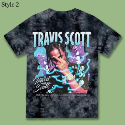 Retro Vintage Official Rapper Travis Scott Shirt Tie Dye Black 2