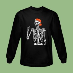 Rocker Skeleton Hand Rock On Funny Halloween Sweatshirt