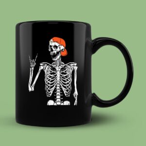 Rocker Skeleton Hand Rock On Funny Halloween Mug