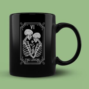 The Lovers Tarot Card Occult Goth Halloween Mug