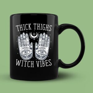 Thick Thighs Witch Vibes Halloween Mug