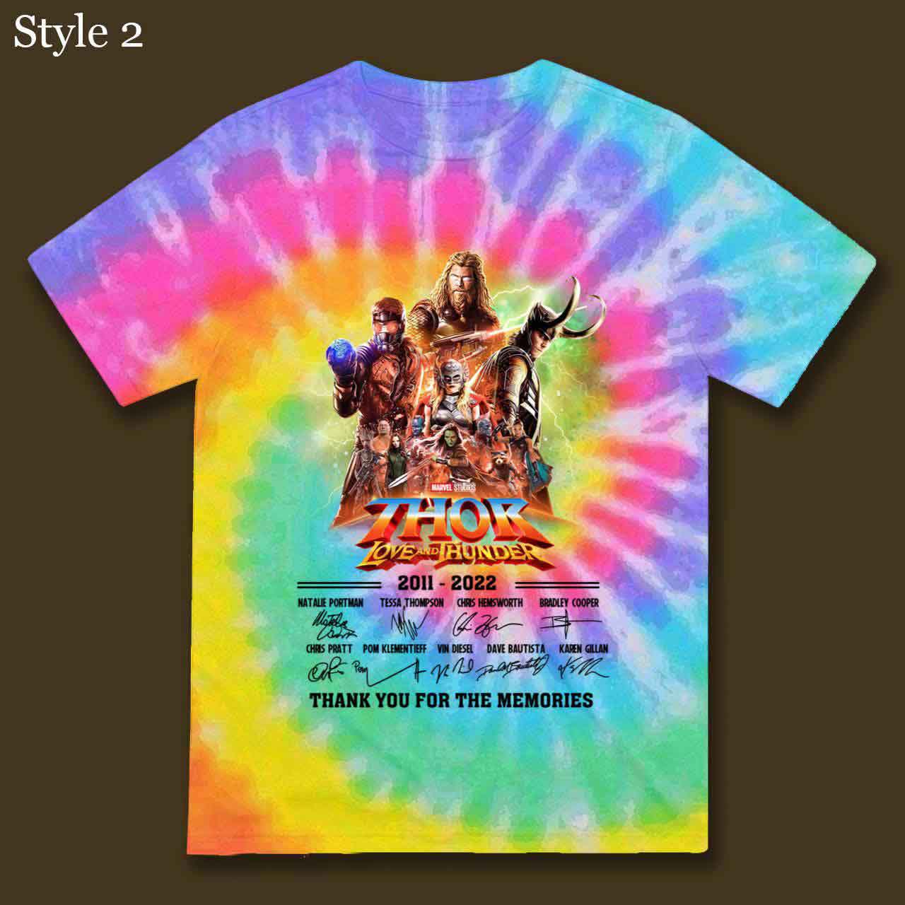 Thor Love And Thunder Thank You For The Memories Shirt Tie Dye