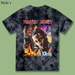 Travis Scott La Flame Shirt Tie Dye Black