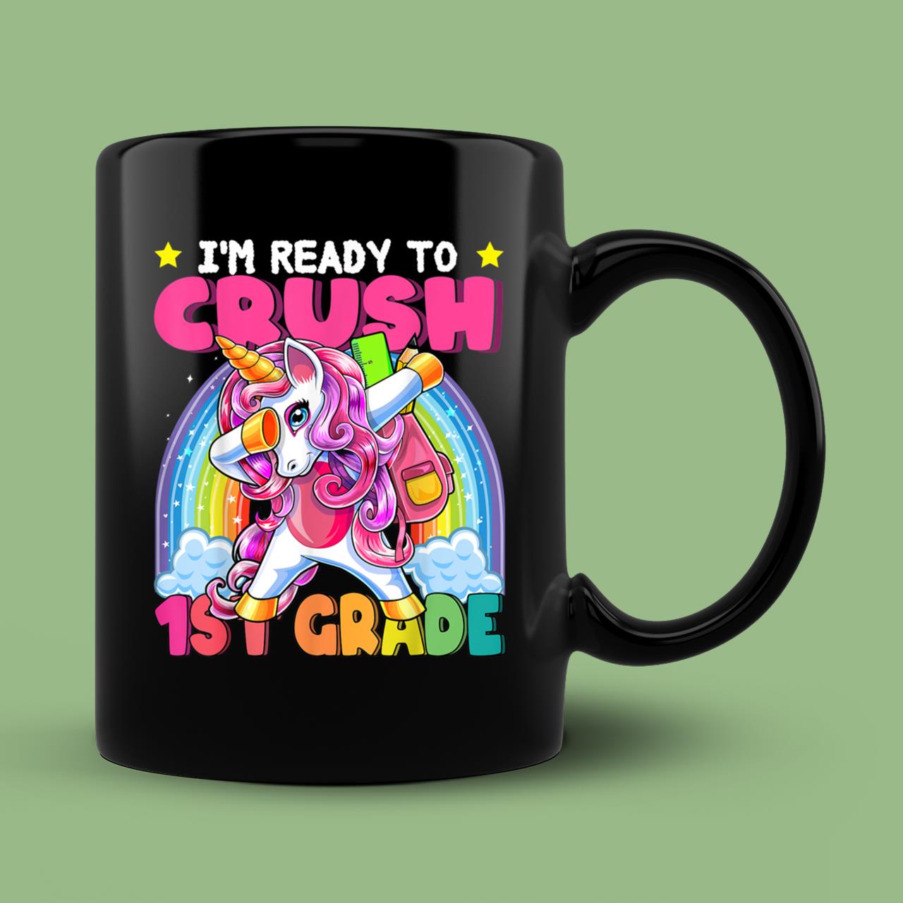 Crush 1st Grade Dabbing Unicorn Back to School Girls Gift Mug