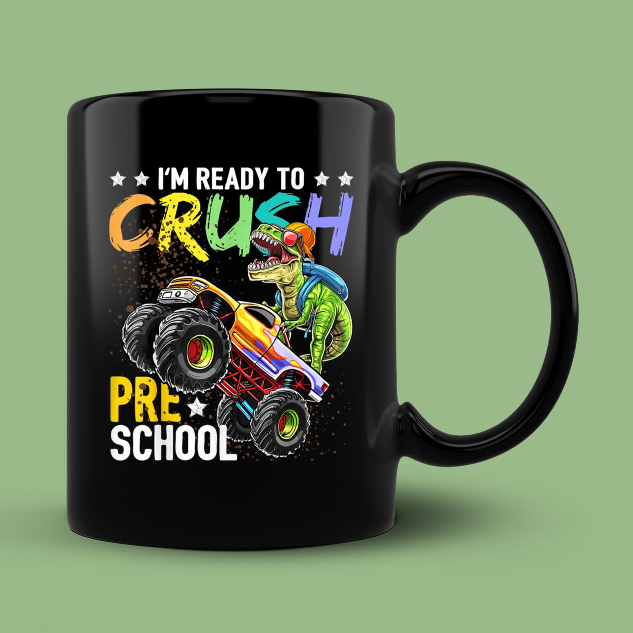 Dinosaur Monster Truck Back to School Boys Mug