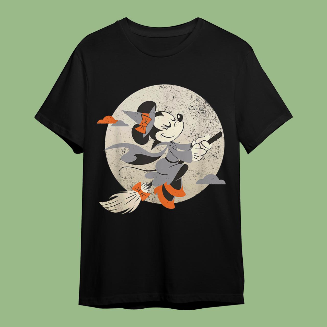 Disney Minnie Mouse Flying Witch Halloween T-Shirt