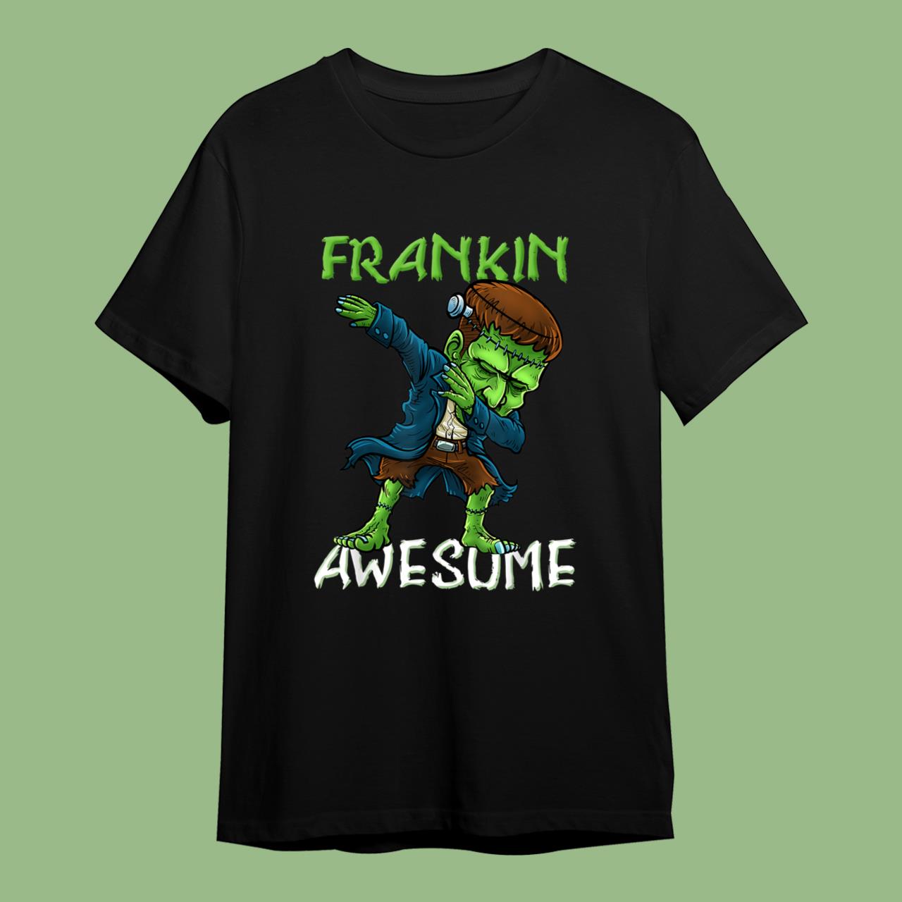 Halloween Frankin Awesome Dabbing Boys T-Shirt