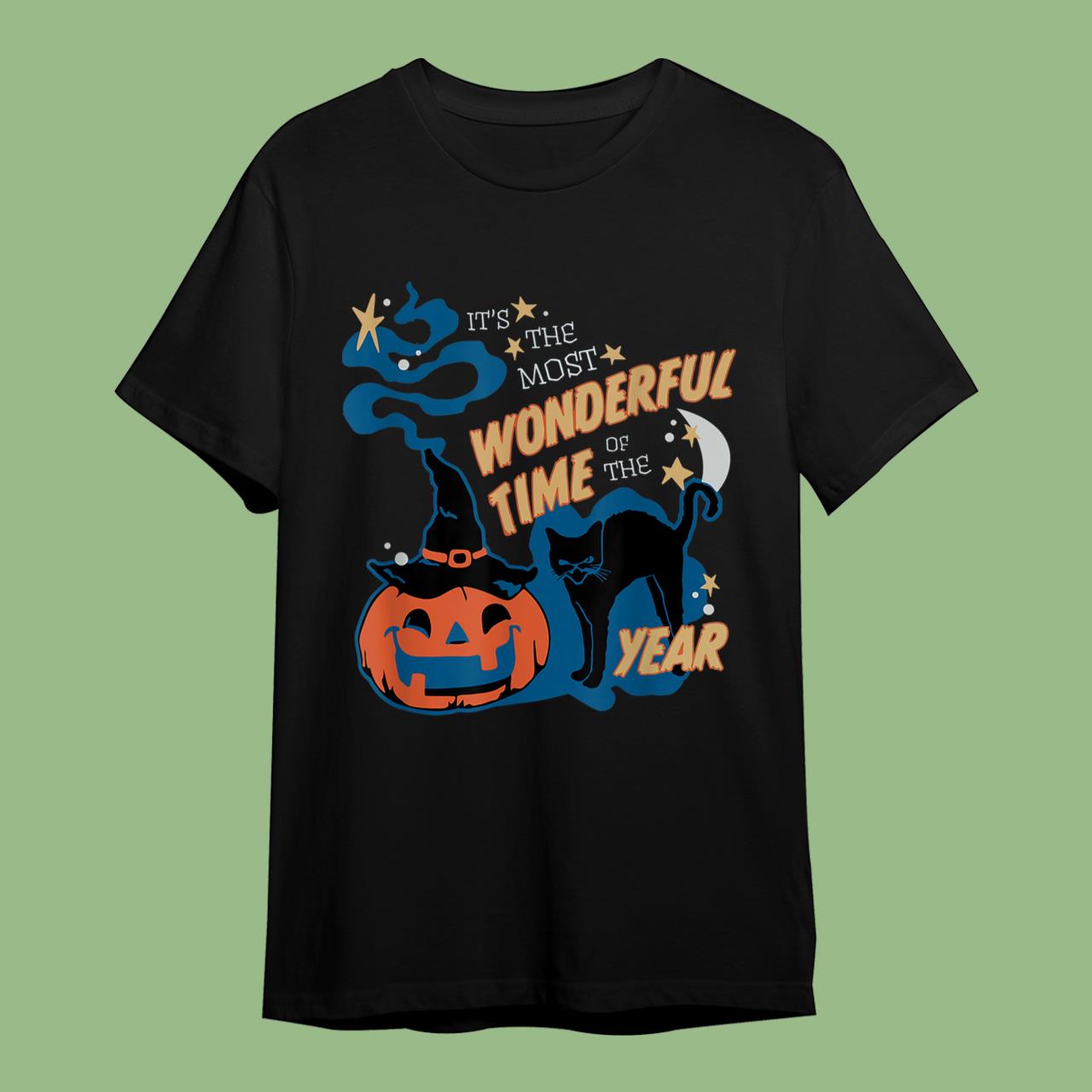 It's the Most Wonderful Time Of The Year Black Cat Halloween T-Shirt