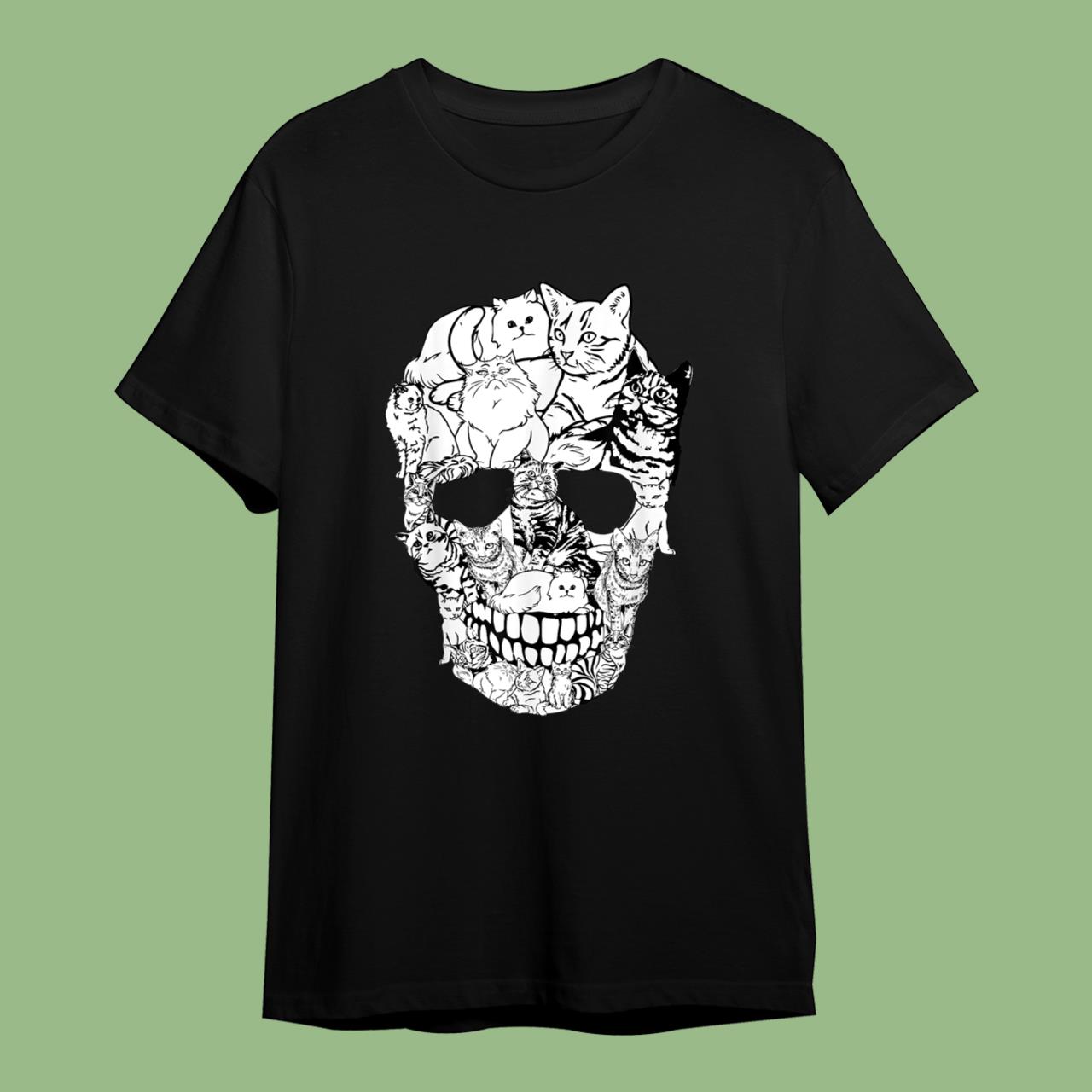 Kitty Skeleton Halloween Costume Skull Cat T-Shirt