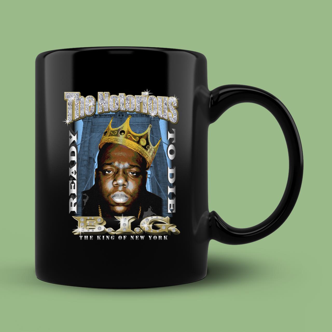 Mister Tee Mens Biggie Smalls Crown Oversize Mug