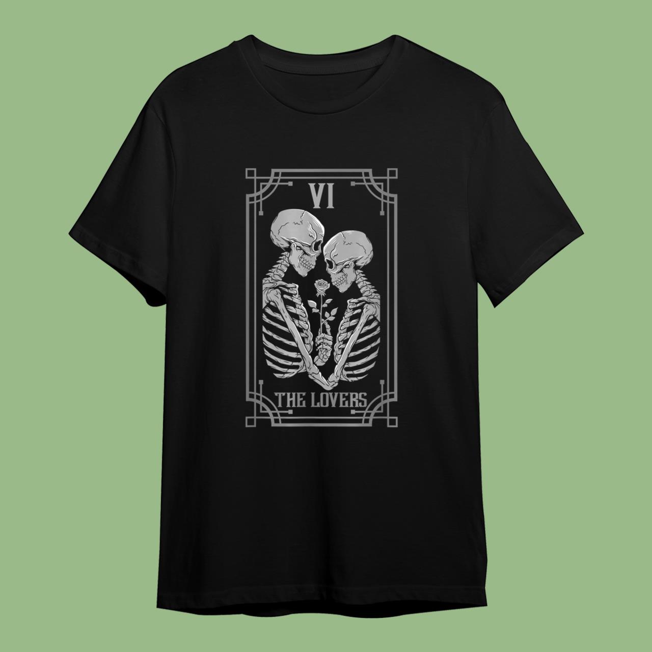 The Lovers Tarot Card Occult Goth Halloween T-Shirt