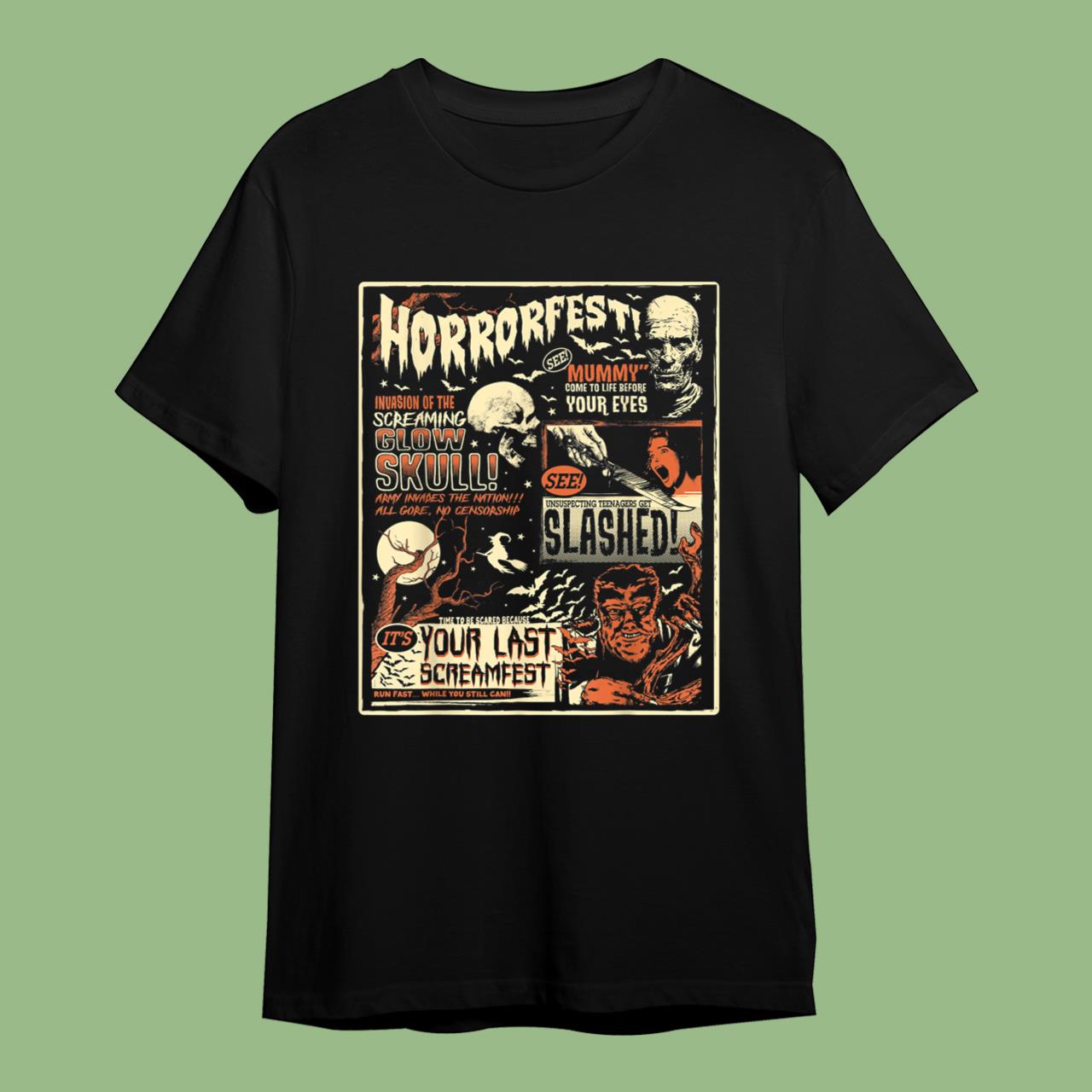 Vintage Horrorfest Movie Poste Halloween T-Shirt