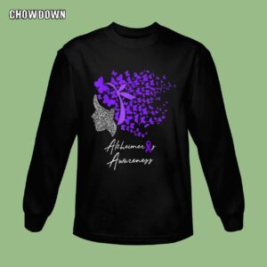 Alzheimer Shirts Alzheimers Purple Butterflies Sweathirt