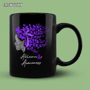 Alzheimer Shirts Alzheimers Purple Butterflies Mug