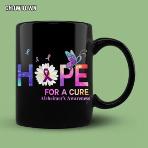 Alzheimer Shirts Hope For A Cure Butterfly Flower Mug