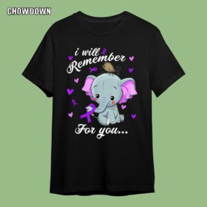 Alzheimer Shirts I Will Remember For You Elephant Cute Strong