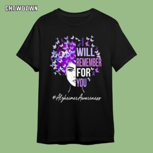 Alzheimer Shirts I Will Remember For You Womens Butterfly