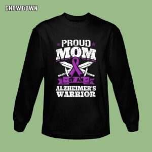 Alzheimer Shirts Proud Mom Of An Alzheimer's Warrior Dementia Sweatshirt