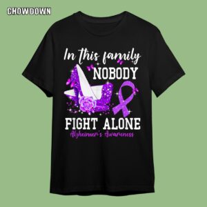 Alzheimer Shirts We Wear Purple Ribbon Spread In Family