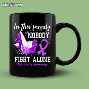 Alzheimer Shirts We Wear Purple Ribbon Spread In Family Mug