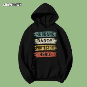 Fathers Day Gifts For Husband Shirt Vintage Husband Daddy Protector Hero Happy Father's Day Hoodie