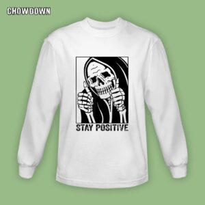 Funny Skull Stay Positive Skeleton Halloween Sweatshirt