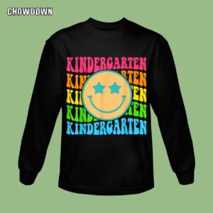 Groovy Kindergarten Vibes Face Retro Teachers Students Back To School Sweatshirt