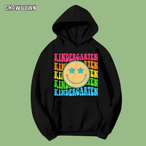 Groovy Kindergarten Vibes Face Retro Teachers Students Back To School Hoodie