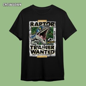 Jurassic Park Jurassic World Raptor Trainer Wanted Poster Shirt