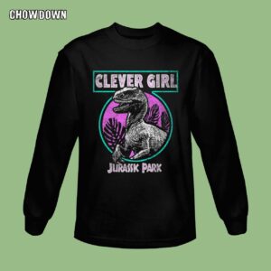 Jurassic Park Pink And Teal Clever Girl Circle Premium Sweatshirt