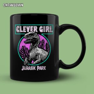 Jurassic Park Pink And Teal Clever Girl Circle Premium Mug