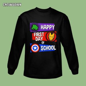 Marvel Avengers Happy First Day Of School Text Sweatshirt