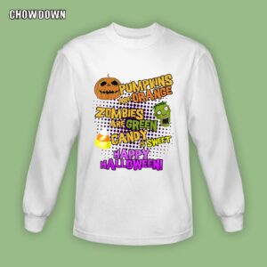 Pumpkins Are Orange Zombies Are Green Happy Halloween Sweatshirt