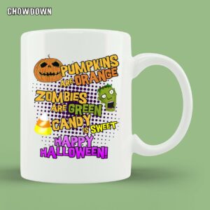 Pumpkins Are Orange Zombies Are Green Happy Halloween Mug