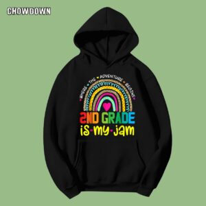 Second 2nd Grade Is My Jam Back To School Rainbow Teachers Students Hoodie