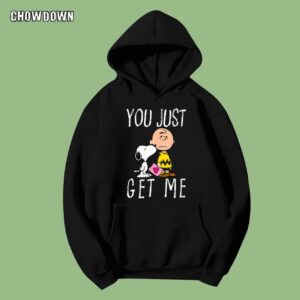 Womens Peanuts Charlie Brown and Snoopy You Just Get Me Hoodie