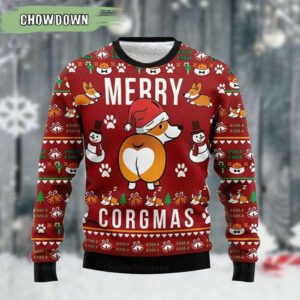 Funny Corgi Merry Xmas Dog Lover Dog Christmas Ugly Sweater